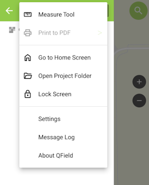 Project Settings Menu
